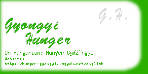 gyongyi hunger business card